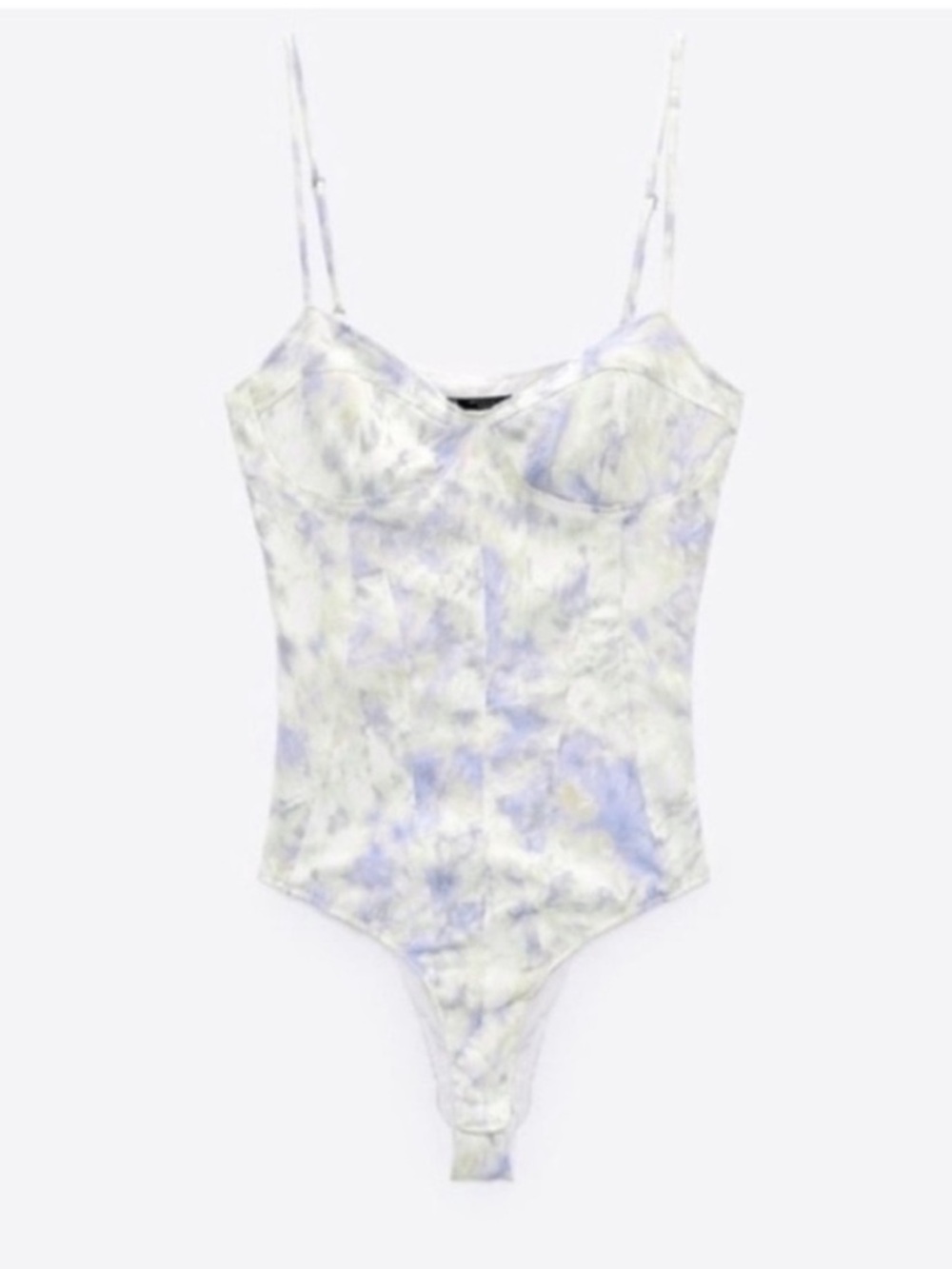 Zara Bustier Bodysuit Pastel Fairycore Ethereal Soft Girl Tie Dye V Neck XS
